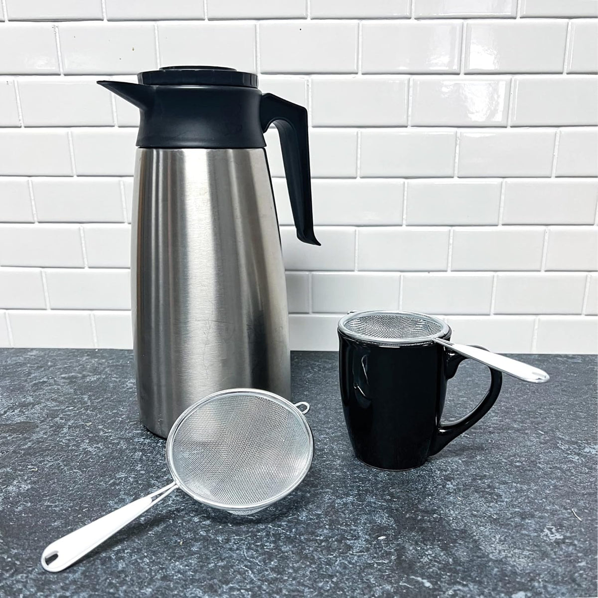 Chef Craft Basic Mesh Strainer, 3 and 4 Inch, 2 Piece Set, Stainless Steel