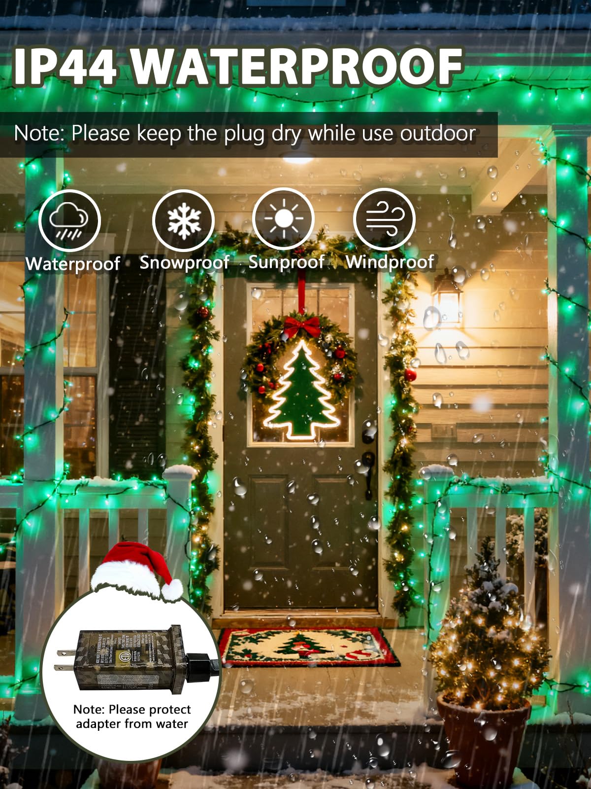 Voice Controlled Christmas Lights with Remote, 99 FT 300 LED String Lights Indoor Outdoor with 12 Modes 3 Timers, Dimmable Twinkle Light Plug in Waterproof for Tree St Patrick's Day Decorations, Green