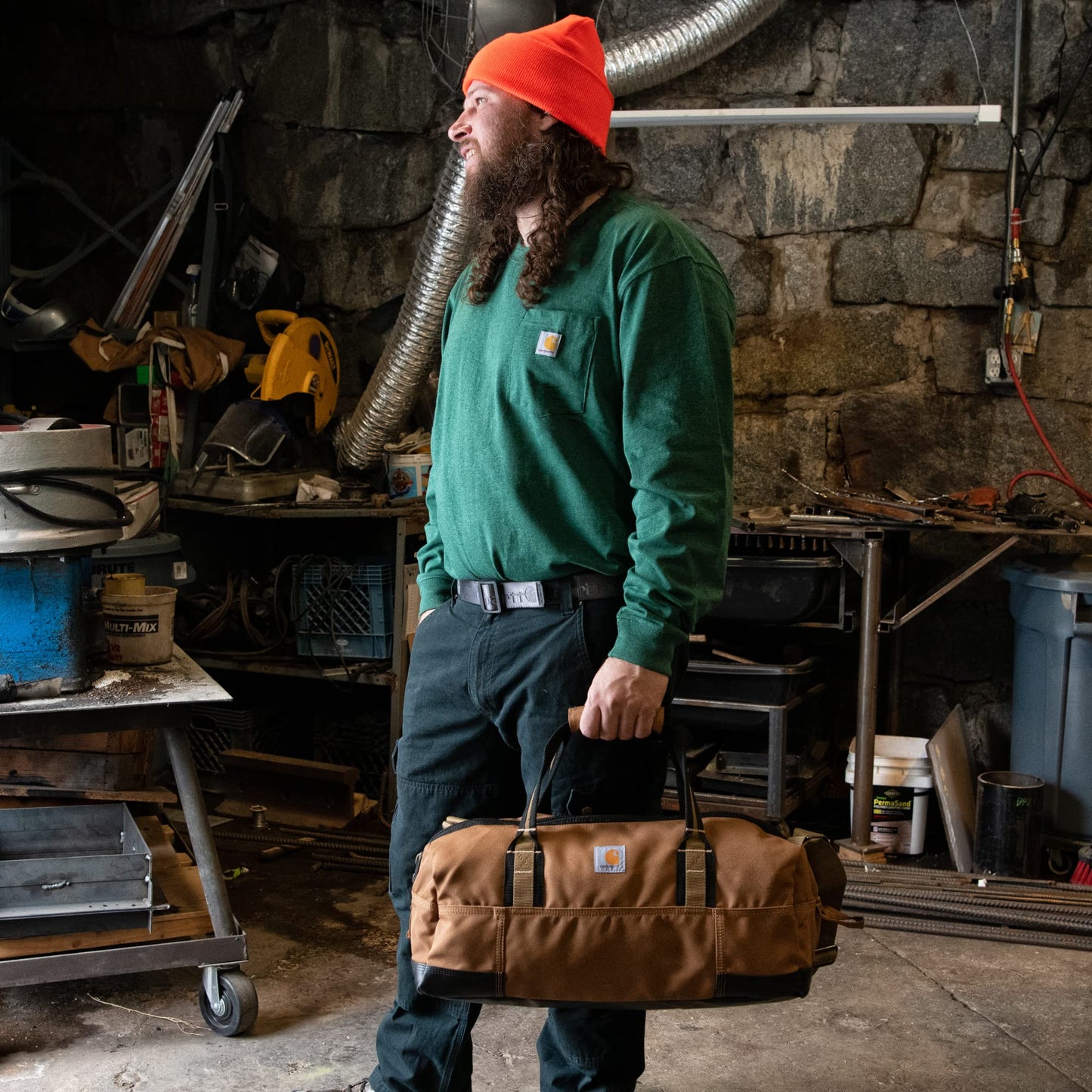 Carhartt Classic Duffels, Heavy-Duty Bag for Jobsite, Gym, & Travel, 35L, Carhartt Brown