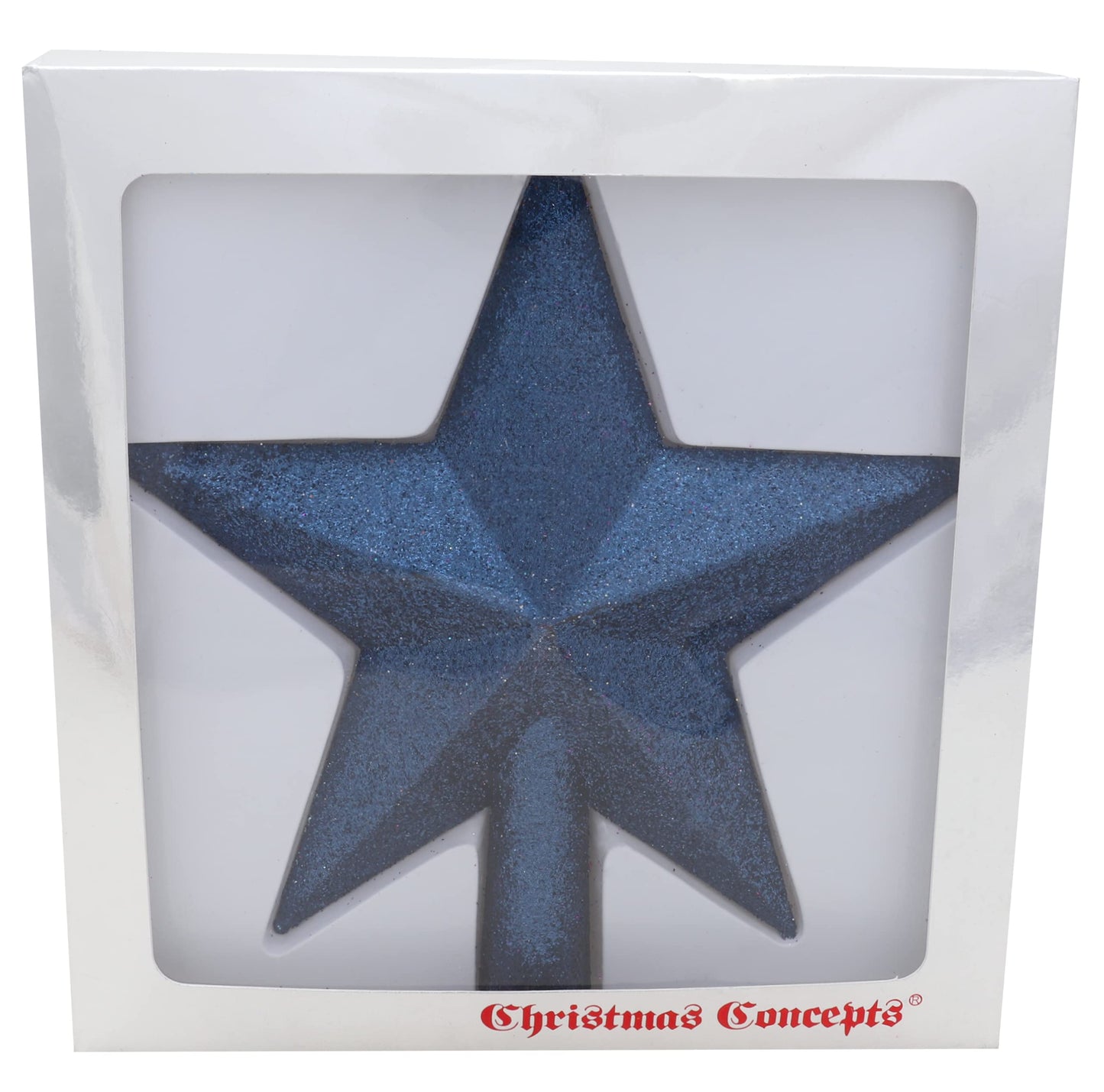 Christmas Concepts® 20cm Glitter Tree Top Star Decoration – Christmas Tree Topper/Ornament (Midnight Blue)