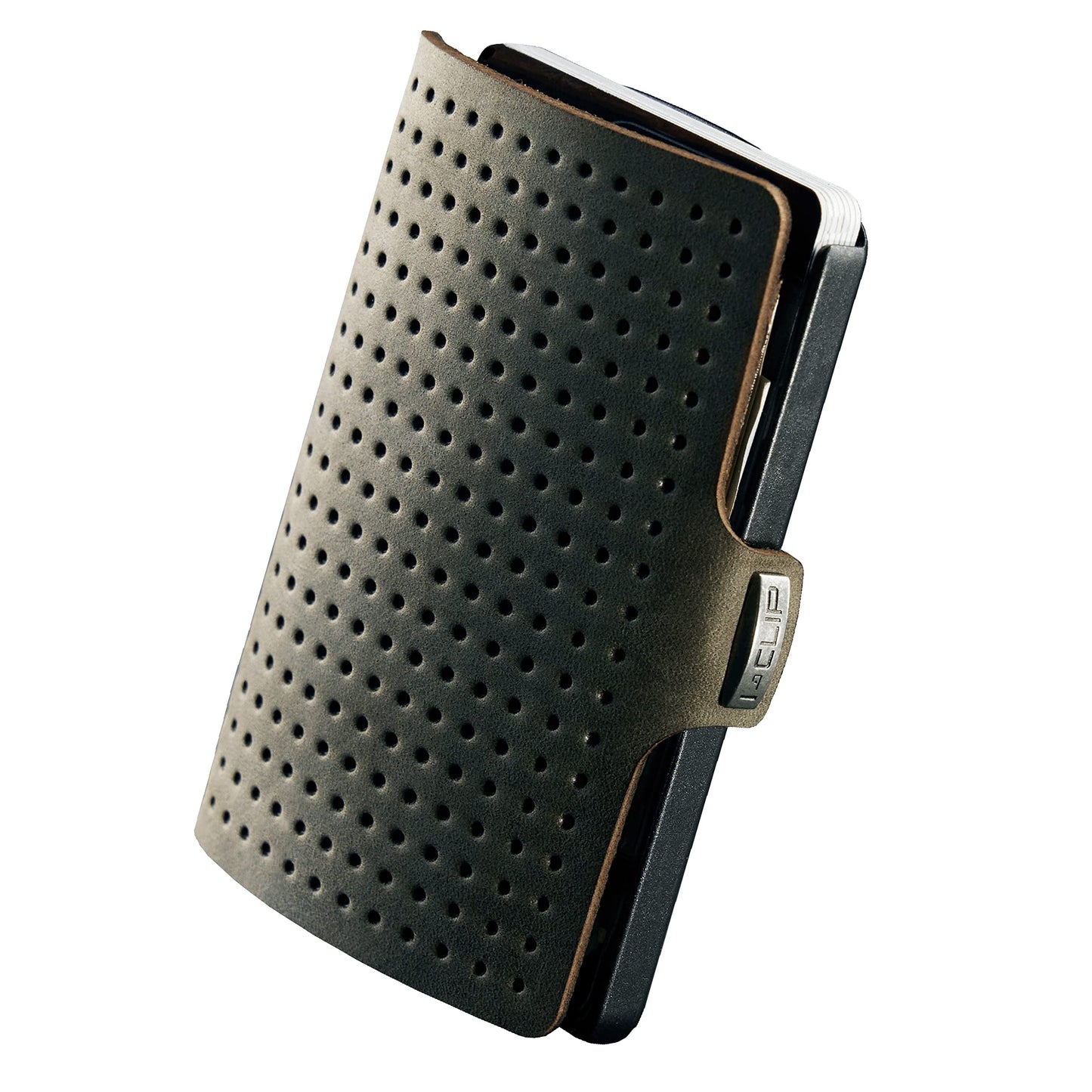 I-CLIP Original Mini Wallet with Moneyclip - Slim Wallet - Leather Wallet - Premium Wallet - Cardholder - AdvantageR Olive
