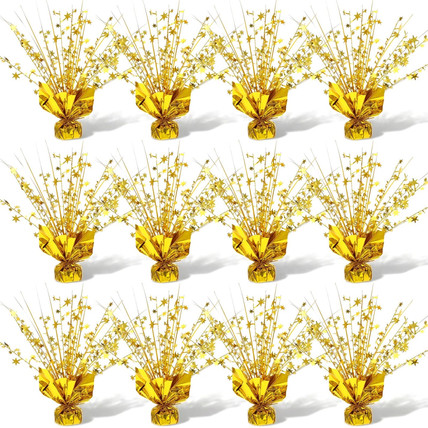 12 Pack Metallic Foil Spray Centerpiece Star Table Decoration Burst Table Centerpieces for Birthday Star Tabletop for Birthday New Years Nye Wedding Anniversary Graduation Holiday Party Supplies Decor