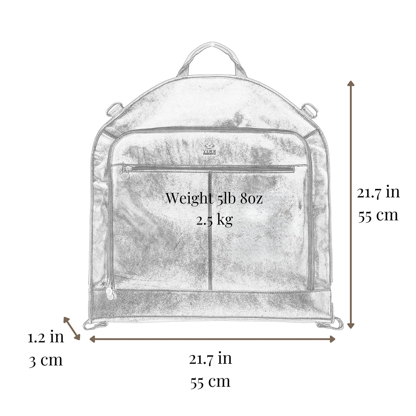 Time Resistance Leather Garment Bag - Slim Carry-On Suit Carrier for Dress Protection (Black)