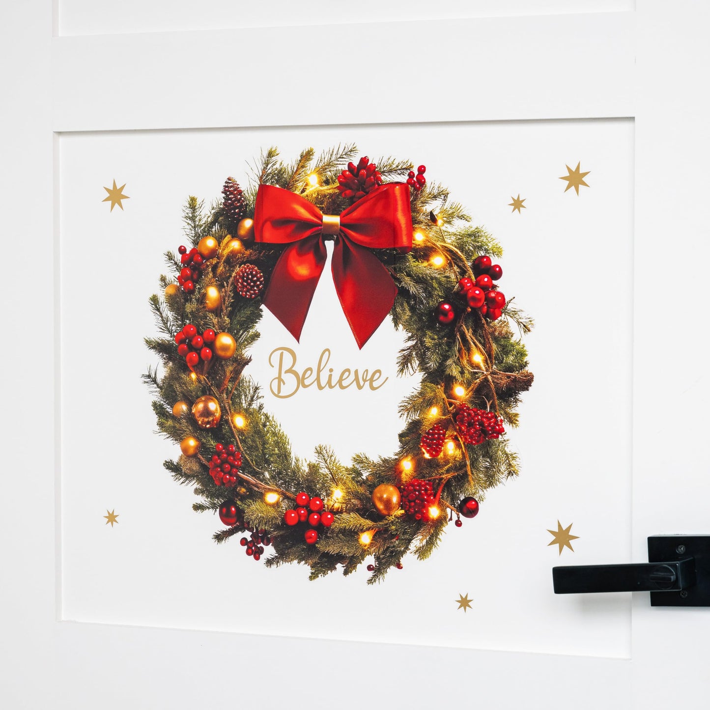 Wall Wear Classic Christmas Decal Kit – 9 Peel & Stick Sheets with Festive Ornaments, red Bows, Nutcracker & Wreaths. Removable, Water-Resistant & Rental-Safe Holiday Wall décor.