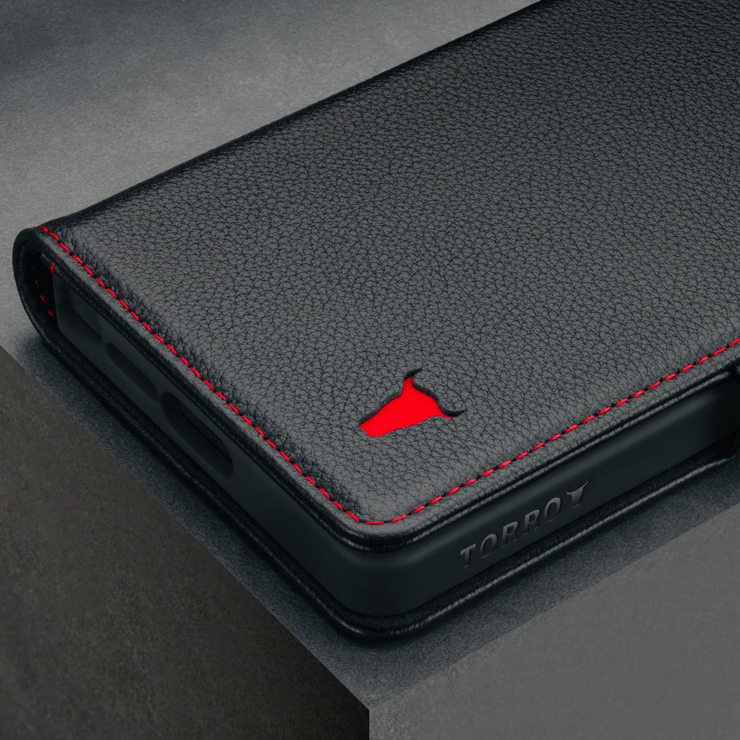 TORRO Premium Leather Case Compatible with Samsung Galaxy S25 Ultra 5G (6.9”) 2025 – Genuine Leather Wallet Flip Folio Case with Kickstand and Card Slots (Black)