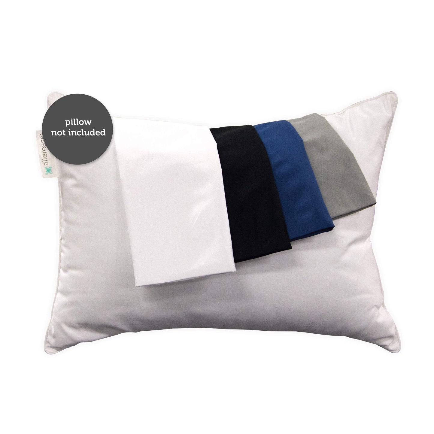 AllerEase Ultra Soft Advanced Allergy Protection Machine Washable Durable Zippered Travel Pillow Protector Size 14" x 20" Size Grey