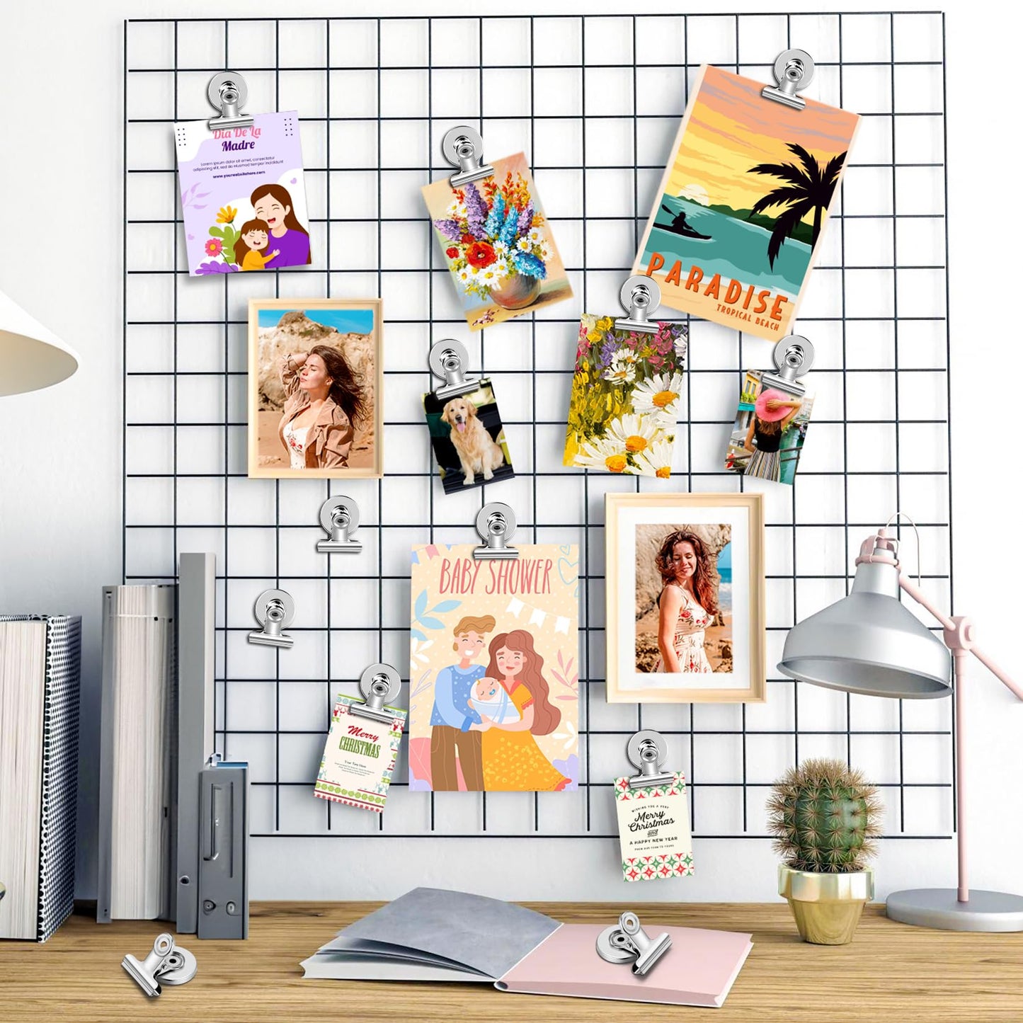 WUDIME 20 Pack Fridge Magnet Refrigerator Magnets, Strong Magnetic Clips, Heavy Duty Clip Magnets for Photo Displays, Whiteboard Magnets for Home, Office, Classroom, Job Ticket Holders