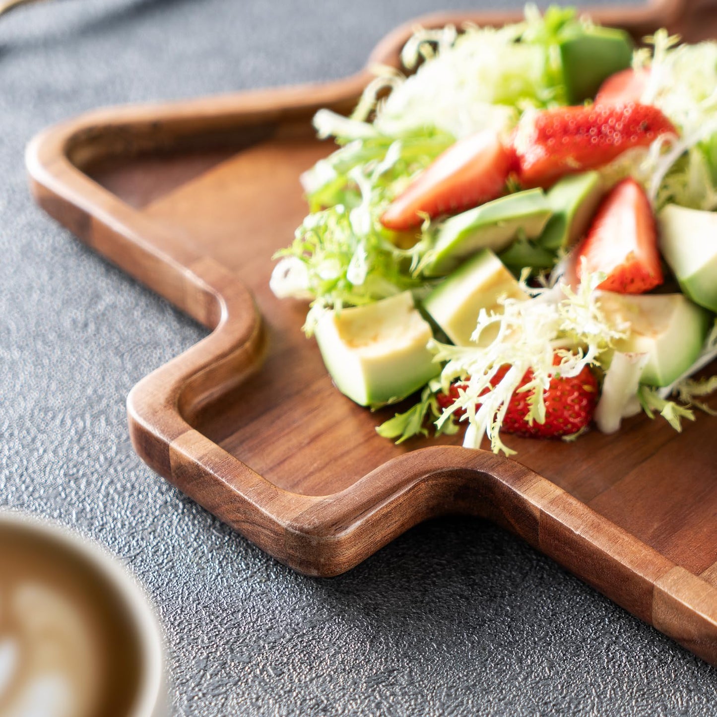 BF BILL.F SINCE 1983 Wooden Serving Tray - Decorative Serving Platters and Trays Set of 2 Christmas Tree Shape Wood Platters for Entertaining, Breakfast, Coffee Table, Home Decor