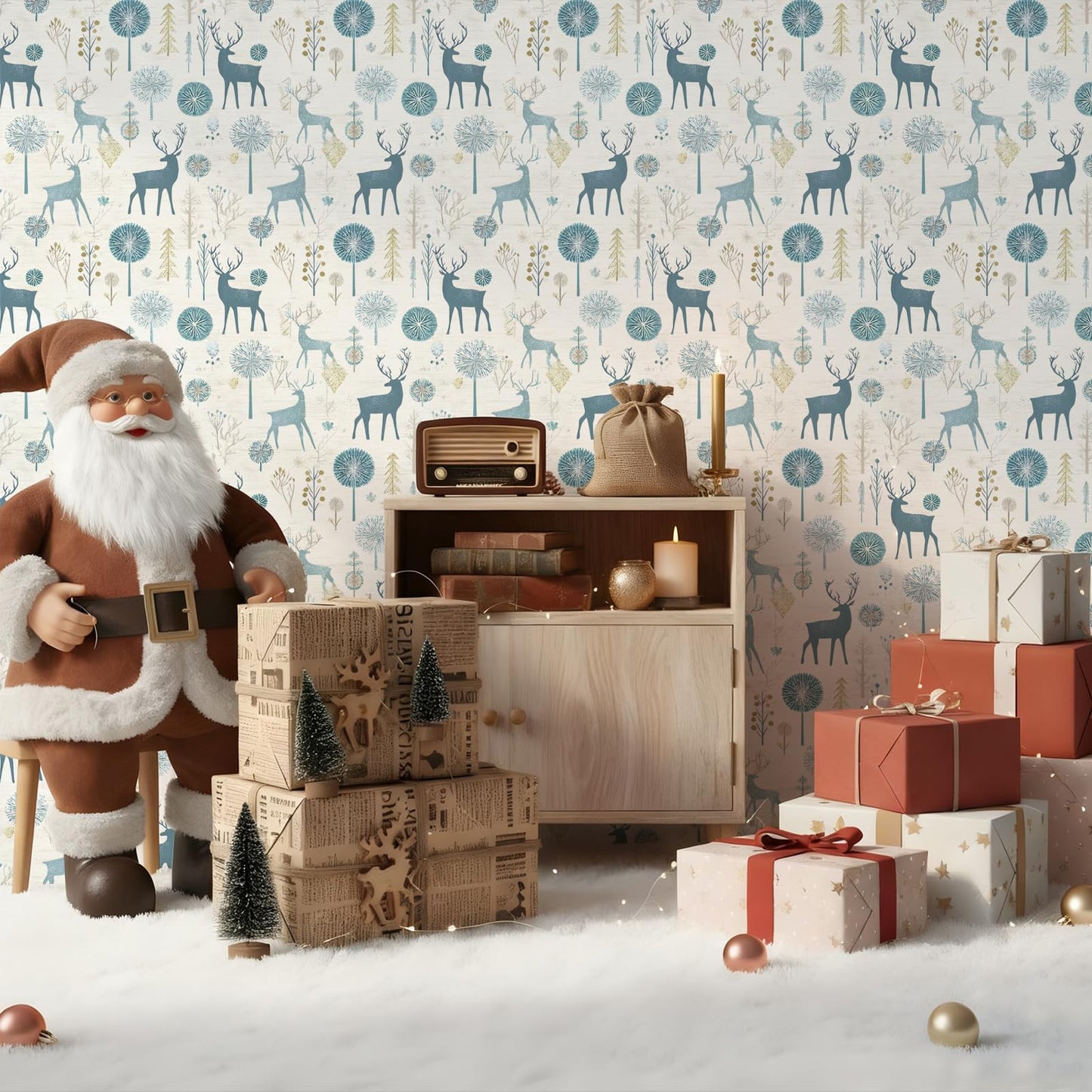 Kitico Peel and Stick Wallpaper – Self Adhesive Wall Paper for Walls, Waterproof Removable Contact Paper Roll for Everyday Home Décor & Christmas Gift Wrap Roll 17.7"x196.8"