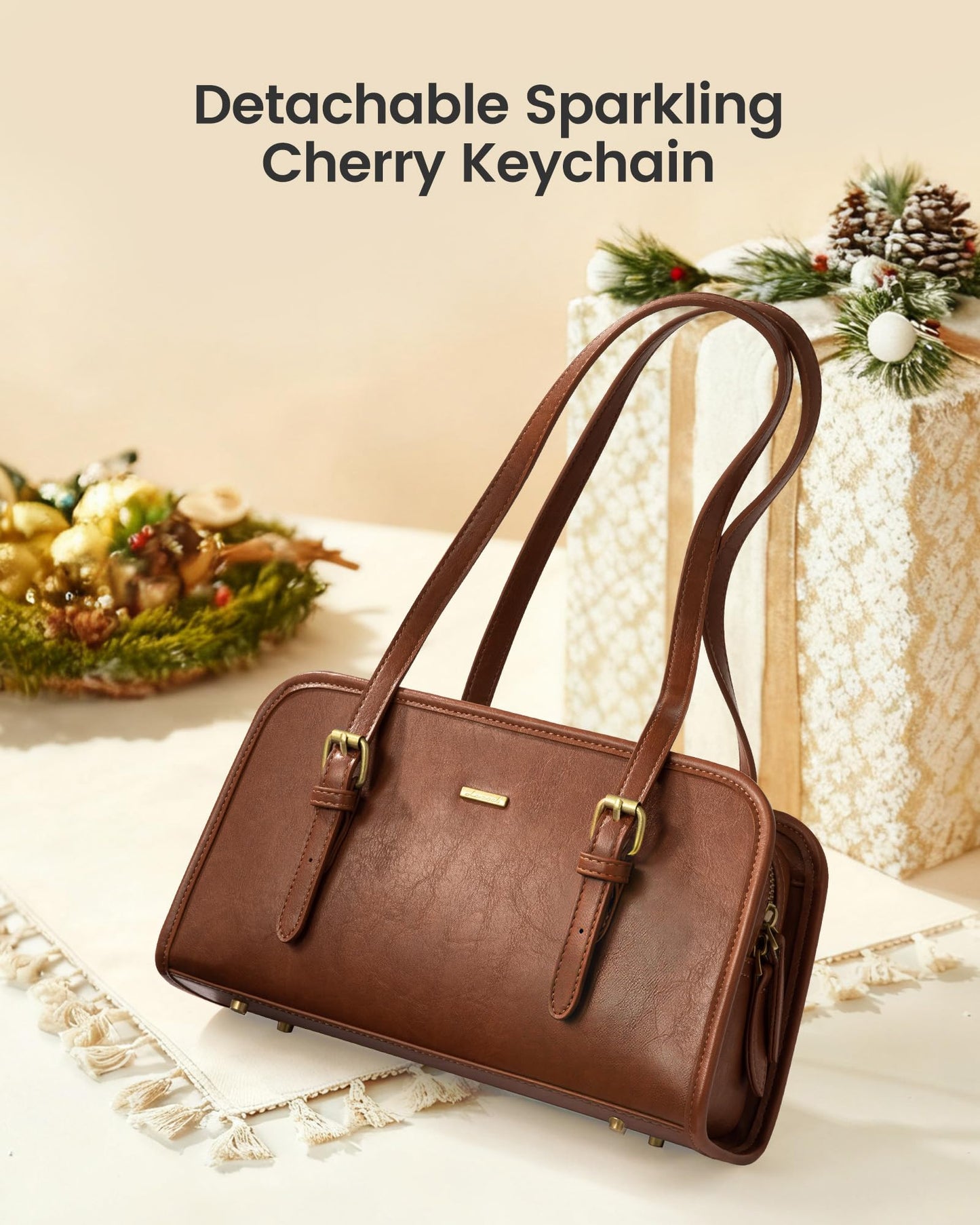 LOVEVOOK Swing Zip Shoulder Bag, Small Purses for Women Trendy Handbags, Mini Vintage Hobo Clutch Leather Tote