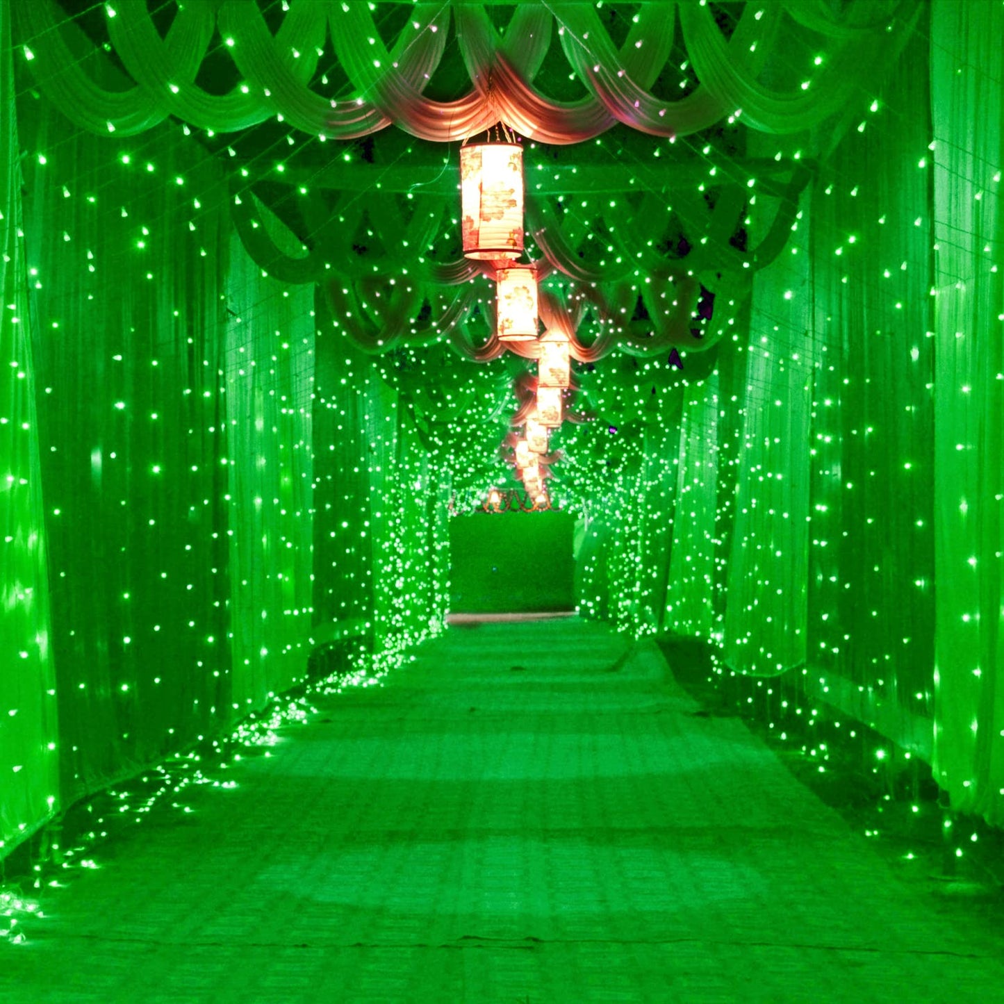 Christmas Net Lights Outdoor, 360 LED 21ft x 5ft Large Net Mesh String Lights 8 Modes, Twinkle Lights Connectable Plug in for Bushes Hedge Yard Garden Party Decor, Green