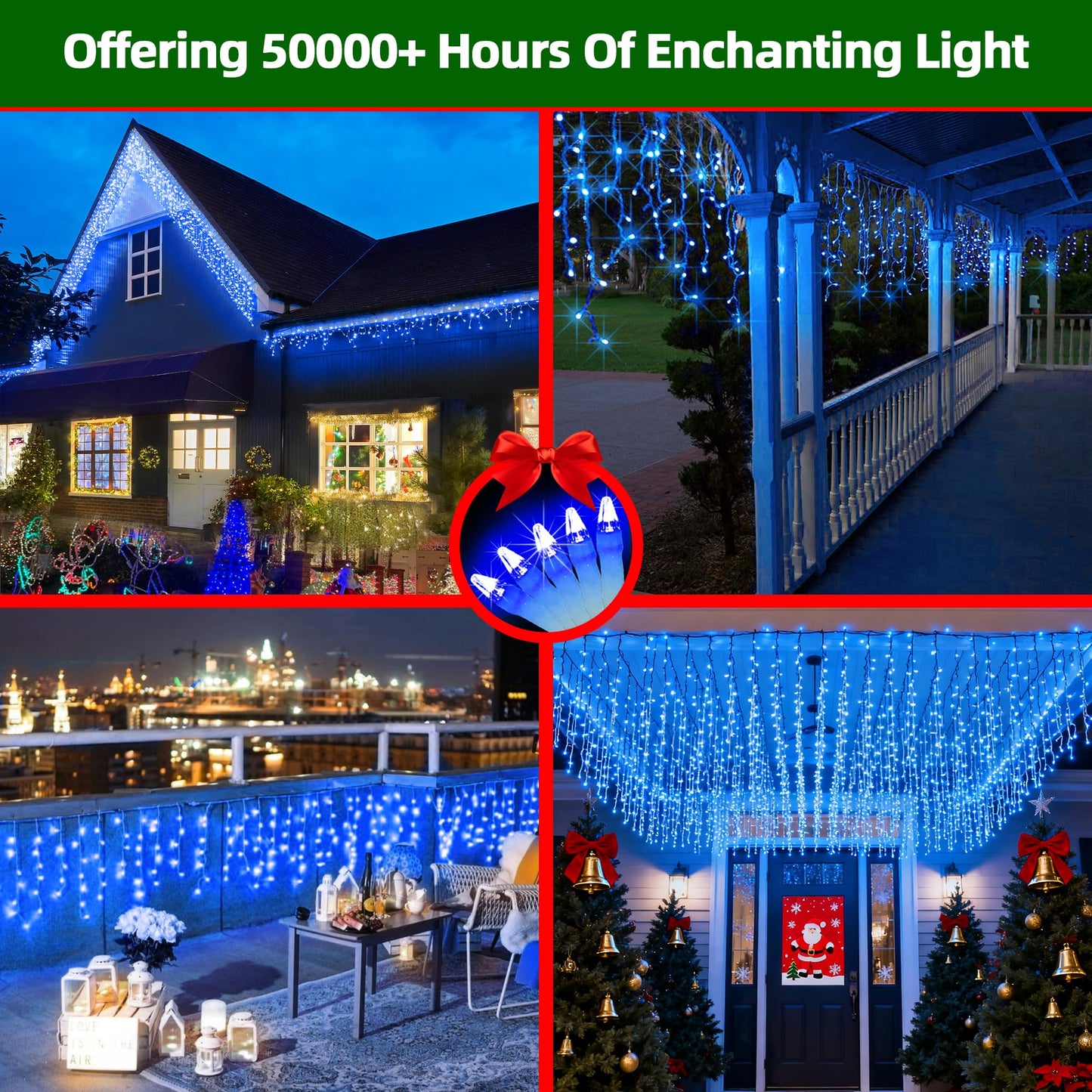 1620 LED Christmas Lights with 360Drops, 164ft 12 Modes Blue Outdoor String Lights with Timer Dimmable, Waterproof Hanging Twinkle Lights for Indoor Holiday Wedding Party Eaves Yard Christmas Decor