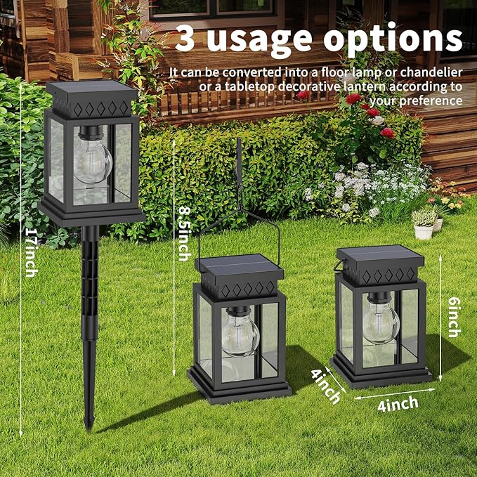 Solar Pathway Lights Outdoor for Pathway Garden Yard Patio Driveway, Solar Walkway Lights Auto On/Off, Warm White, Up to 8H Lighting (4 Pack)