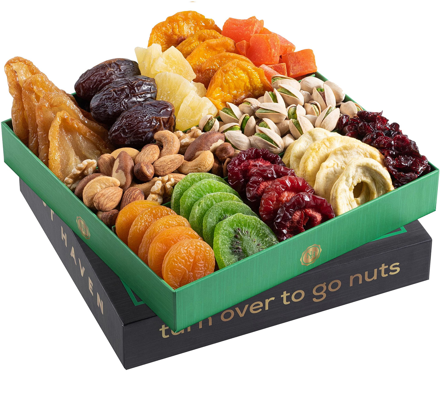 Fathers Day Dried Fruit & Nuts Gift Basket - Fresh Dried Fruit & Nuts Gift Basket - Food Gift Box for Dad, Him, Husband, Christmas, Father's Day, Mother's Day, Sympathy, Family, Men & Women