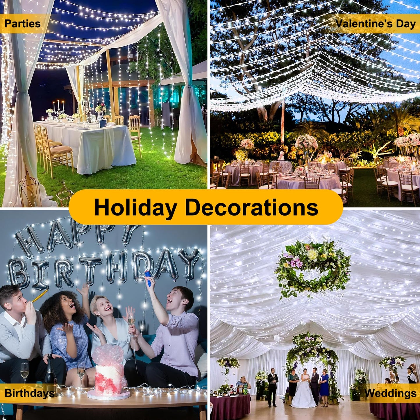 66FT 200LED Christmas Lights Plug in,Connectable Fairy Lights with Plug/Timer/8 Modes, Christmas Tree Lights Lighting Outdoor Indoor Garden Party Wedding Christmas Tree Decoration(Cool White)