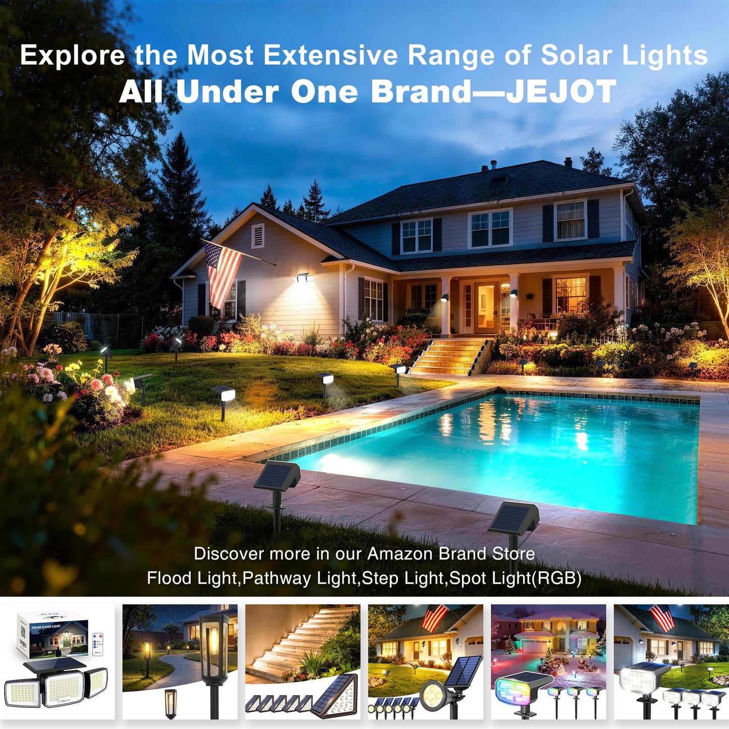 JEJOT Solar Pathway Lights Outdoor Waterproof IP65, 8 Pack Cool White Solar Walkway Lights, Auto On/Off Outdoor Light for Lawn Garden Patio Driveway Decor Landscape Lighting