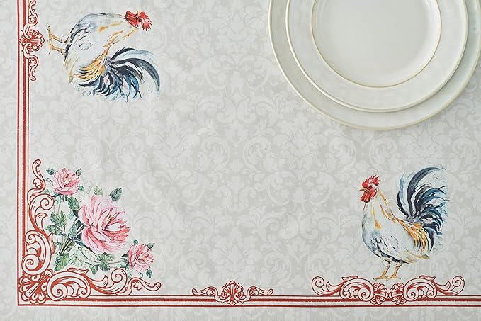 Maison d' Hermine Table Cloth Rectangle Table 100% Cotton 70 x 108 Inches Tablecloth Reusable Decorative Everyday Use for Dining Room, Farmhouse, Home Party, Festive & Wedding Spring Summer - Campagne
