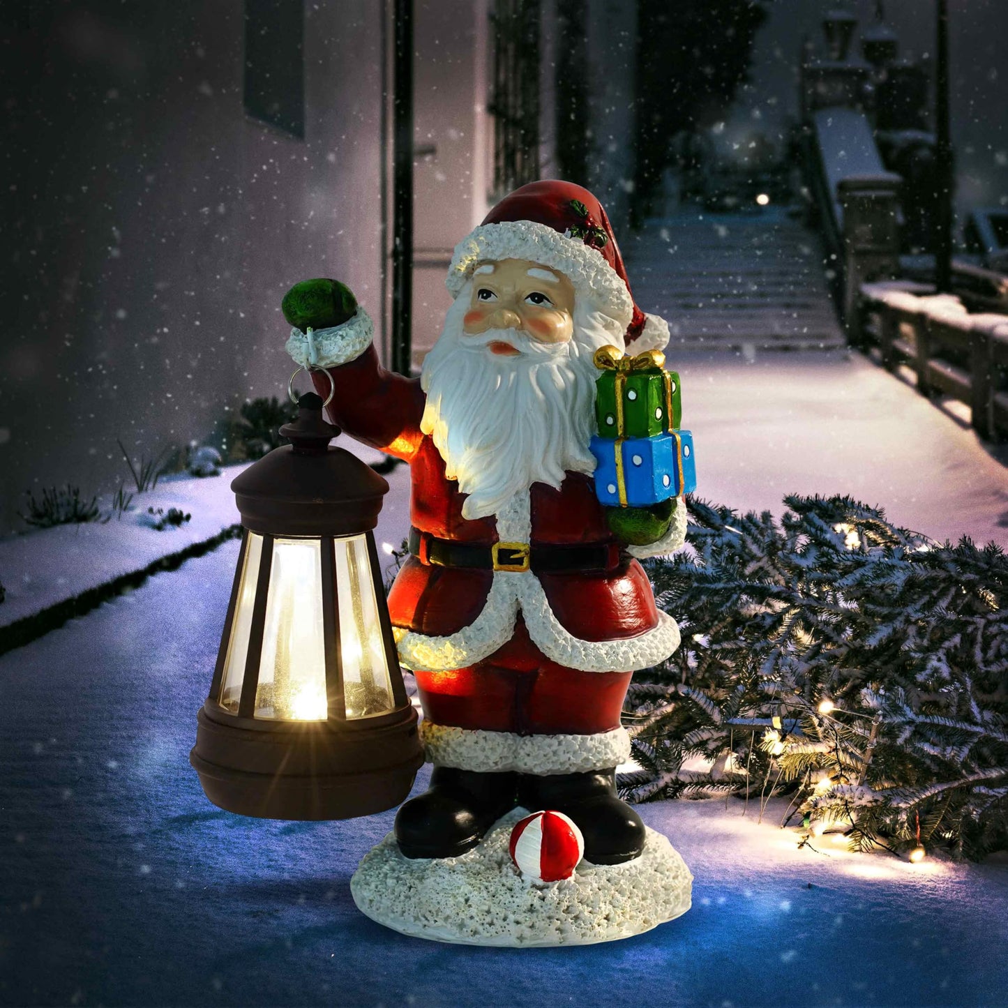 Christmas Decorations Santa Claus Decor Christmas Statues Standing Figurines Indoor Ornaments 2025 with Lantern Light for Home Table Centerpieces Mantel Bedroom Window Yard Porch Lawn,Santa Claus