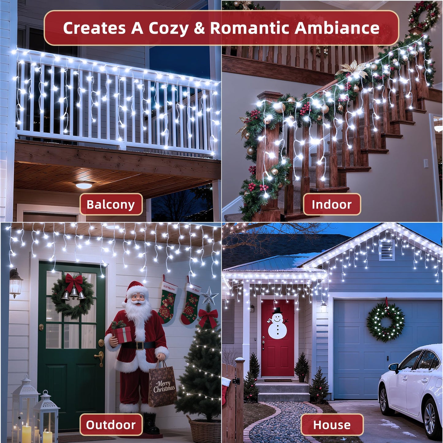 670 LED 66ft Christmas Lights with 148 Drops, 12 Lighting Modes Cool White Christmas Decoration Twinkling Lights Dimmable, Timer Outdoor Waterproof Fairy Lights for Indoor Garden House Eaves Roof