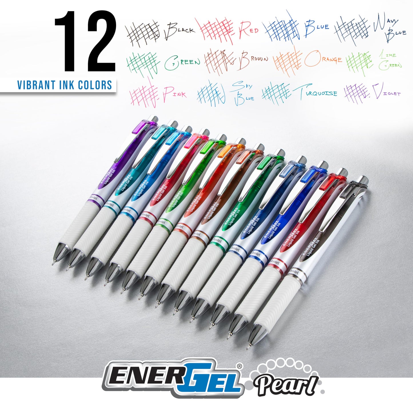 Pentel EnerGel RTX Pearl Liquid Gel Pen, Right Brain Expressions Pack, (0.5mm) Needle Tip, Fine Line, Asstd. Ink, 5-Pk