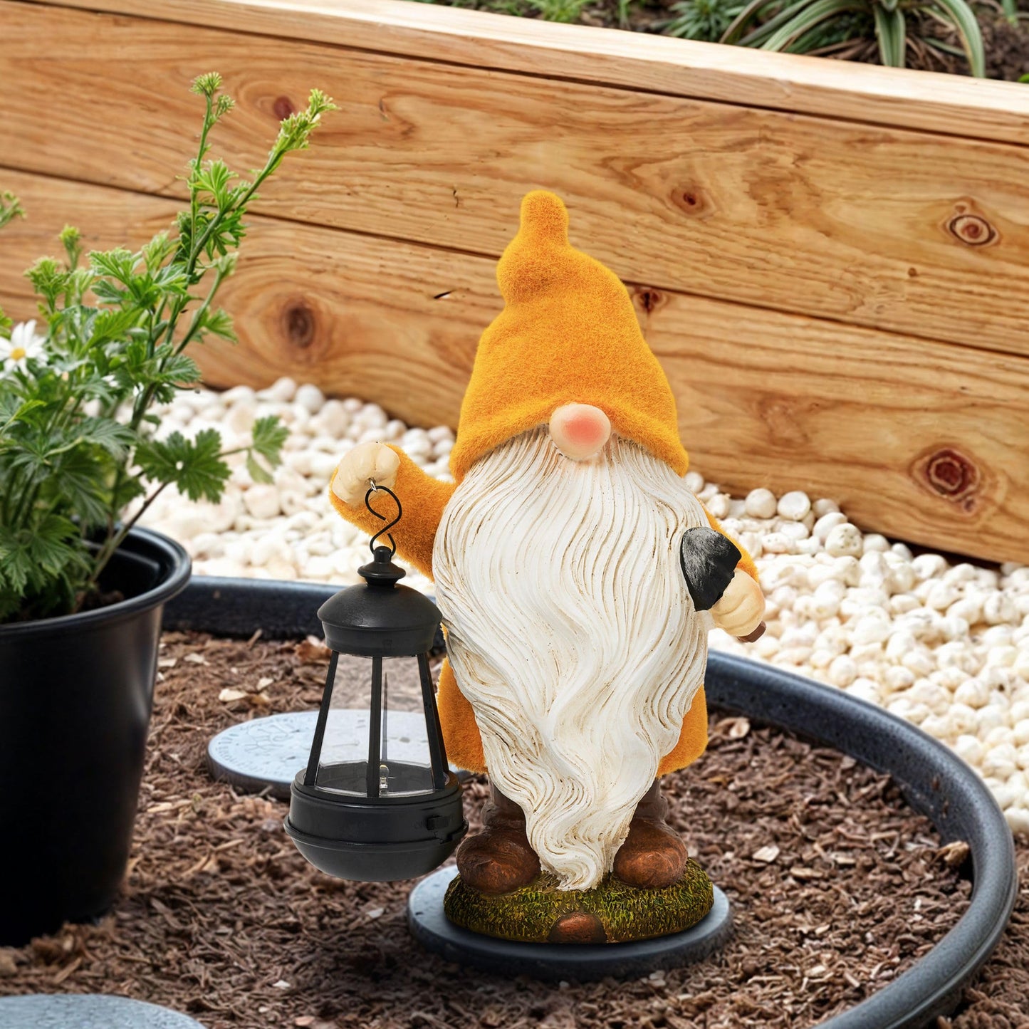 TERESA'S COLLECTIONS Fall Decor, Fall Gnome Decor, Autumn Garden Gnomes Holding Lantern with Solar Lights,Waterproof Resin Outdoor Fall Decor, Fall Gifts Outdoor/Indoor,8"