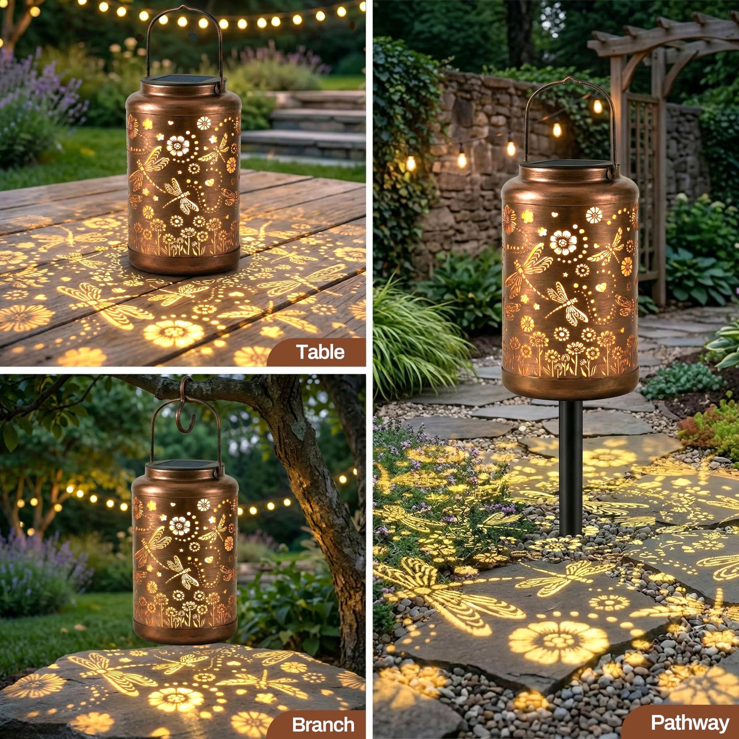 Dragonfly Solar Lanterns Outdoor Waterproof with Ground Stake - Unique Gifts for Women Mom Grandma,Birthday Gifts for Women,House Warming Gift New Home - for Garden Patio Yard Porch Lawn