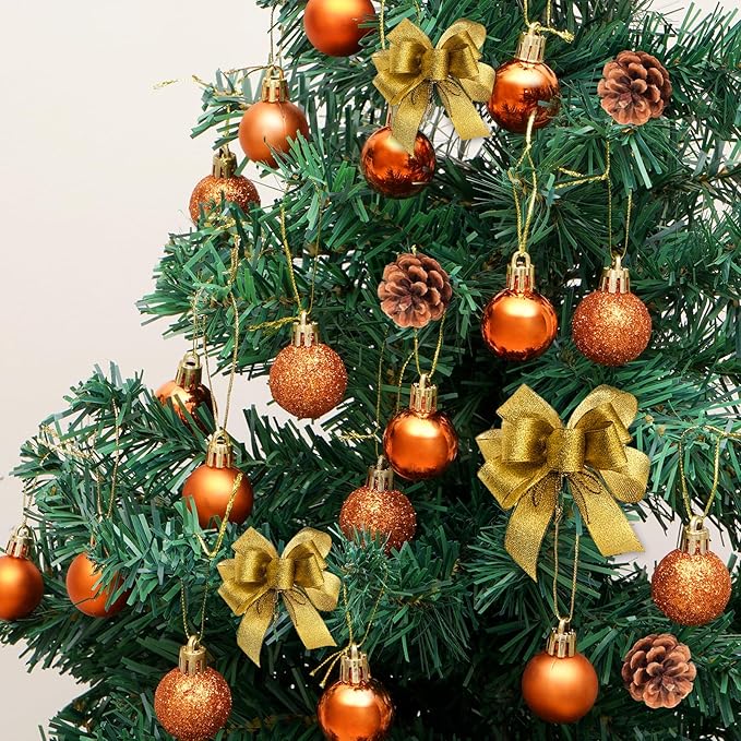 30ct Halloween Ball Ornaments, 1.18" Shatterproof Halloween Tree Decorations, Perfect Hanging Ball for Indoor/Outdoor Holiday Party Decor(Orange)