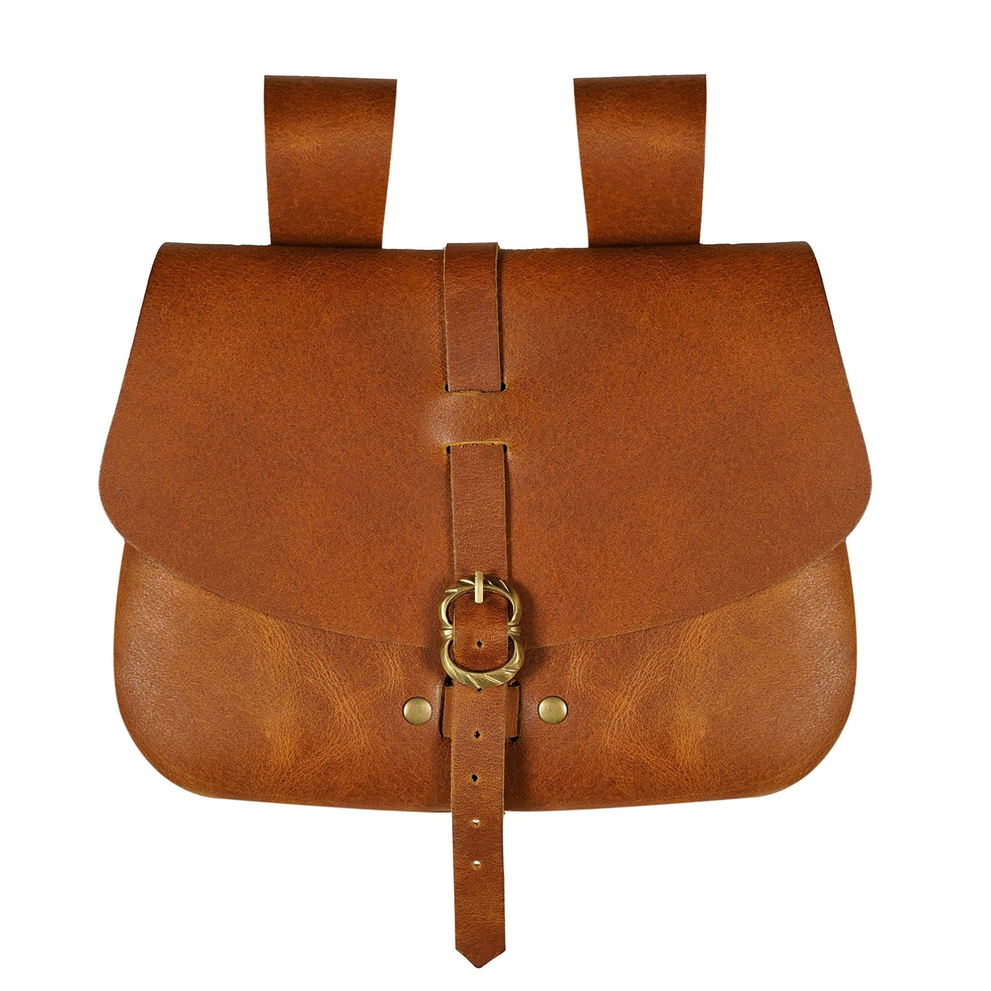 Mythrojan Medieval Leather Belt Pouch Vintage Waist Bag for LARP, Renaissance Fairs, Costumes, Cellphone Holder, Travel Wallet, Fanny Pack, Holster Purse Durable & Stylish Pouch - Brown, 6.2" x 7"