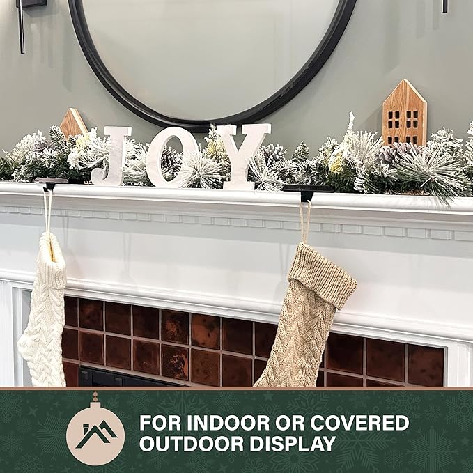 Fraser Hill Farm 6-Ft. Christmas Snow Flocked Garland with Pinecones Perfect for Door, Window, Wall, or Fireplace, Festive Holiday Decor