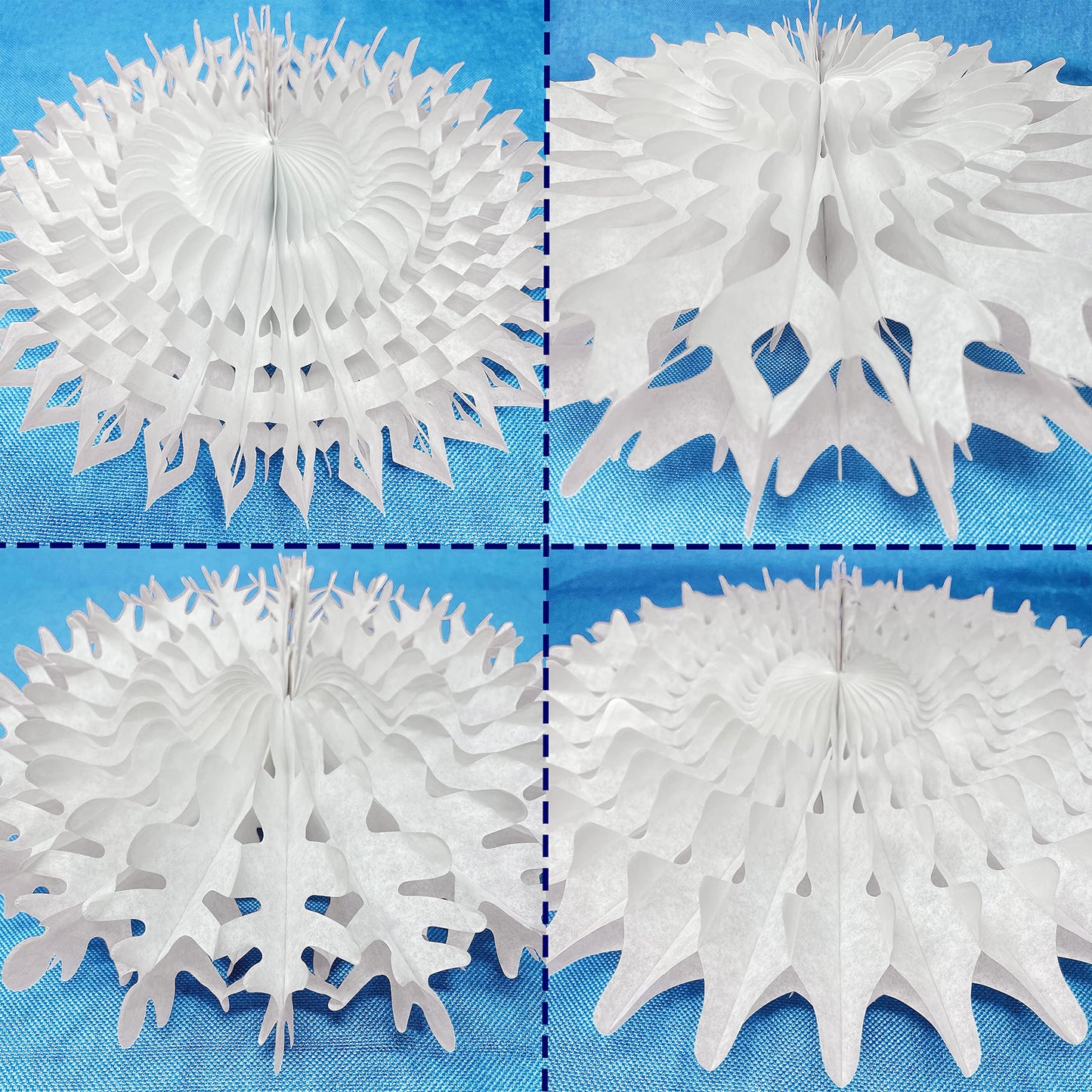 Premium Reusable White Christmas Decorations - Winter Wonderland Decor Set - Snowflake Garland, Snowman Decoration, Christmas Window Display, Holiday Home Ornament