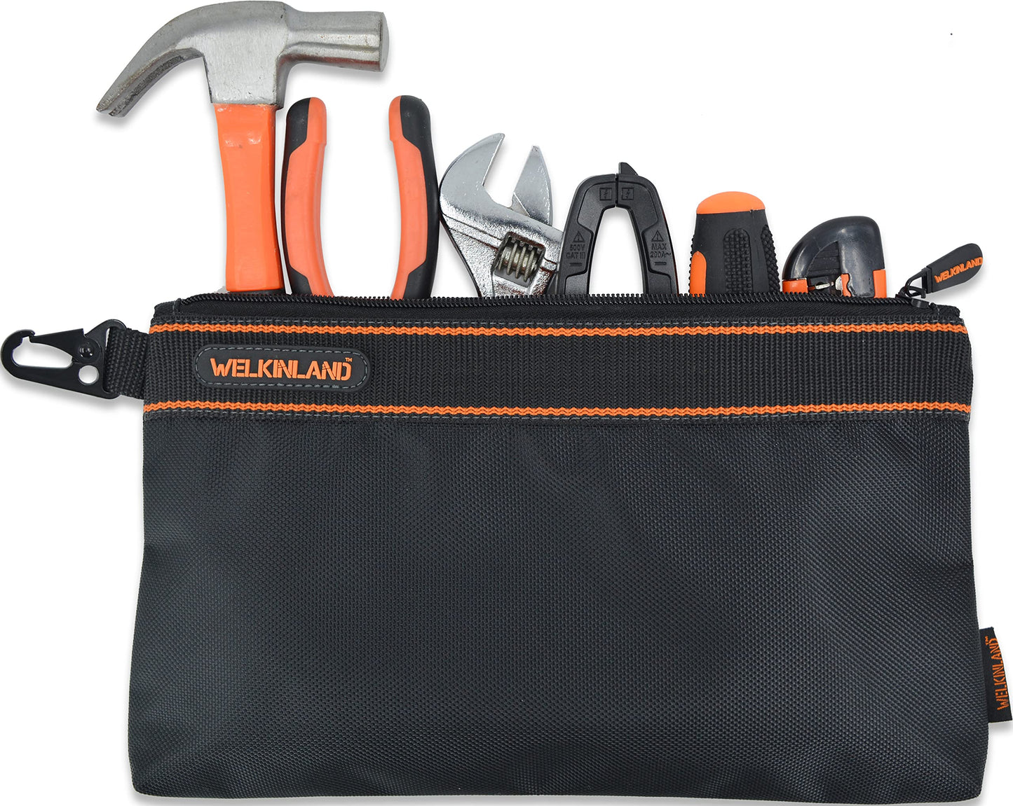 WELKINLAND 4-Packs Small tool pouch, Heavy-Duty Tool pouches, Electrician tools pouch bag, Tools pouches w/clip, Small Zippered tool bag