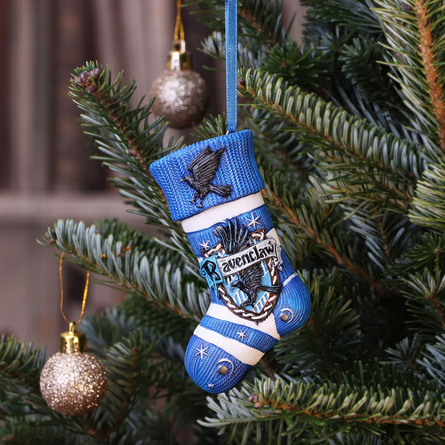 Nemesis Now Officially Licensed Harry Potter Ravenclaw Stocking Hanging Ornament, Blue