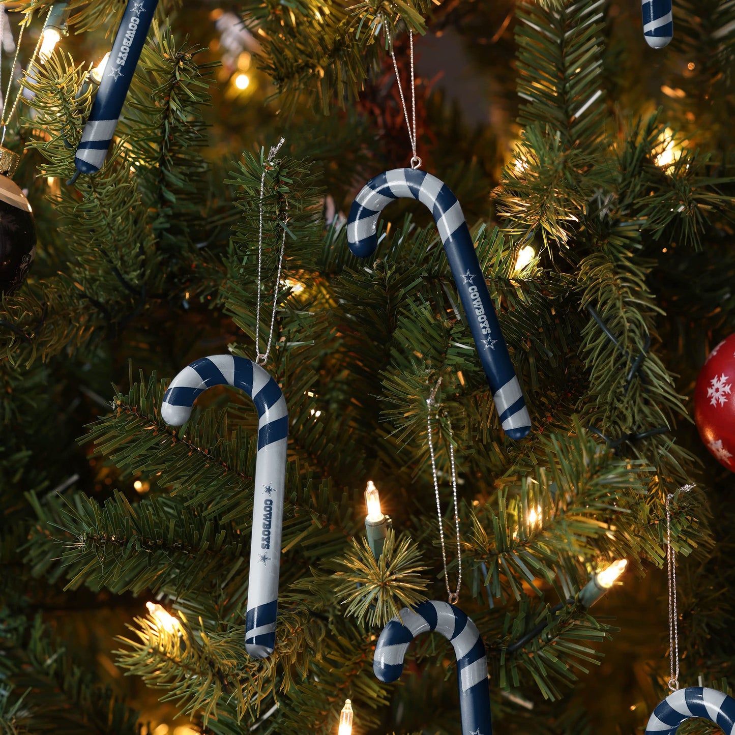 FOCO Dallas Cowboys NFL 12 Pack Candy Cane Ornament Set,Christmas