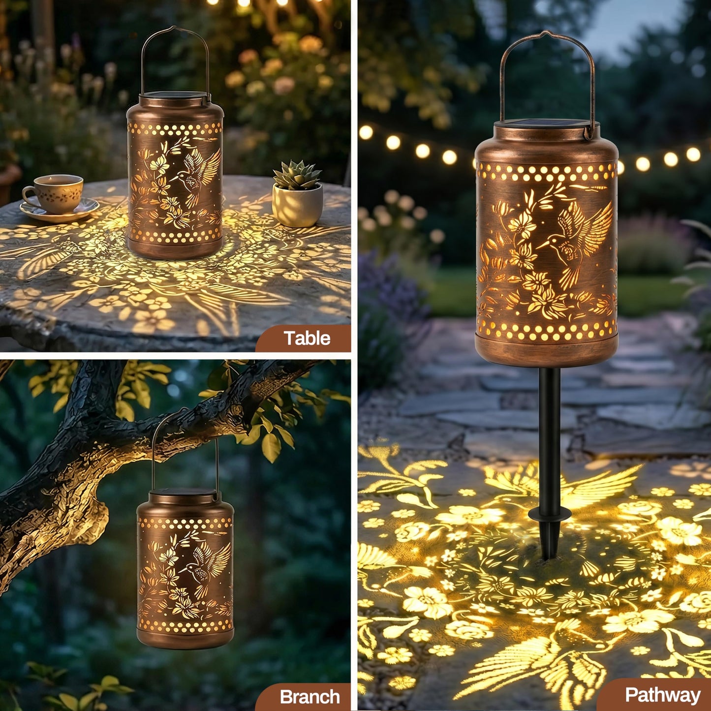 Hummingbird Solar Lanterns Outdoor Waterproof with Ground Stake - Unique Gifts for Women Mom Grandma,Birthday Gifts for Women,House Warming Gift New Home - for Garden Patio Yard Porch Lawn