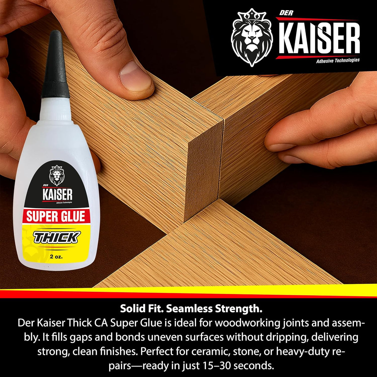 Thick Cyanoacrylate (CA) Super Glue – 2 oz Bottle – Gap-Filling Adhesive for Wood, Stone, Ceramic, and DIY Repairs