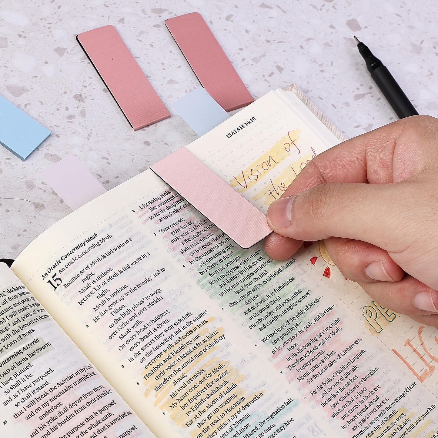 Mr. Pen- Bible Journaling Kit for Women, Bible Highlighters and Pens No Bleed, Pencil Case, Fineliner, Prayer Cards, Tabs, Magnetic Bookmarks, Transparent Sticky Notes, Mothers Day Gift