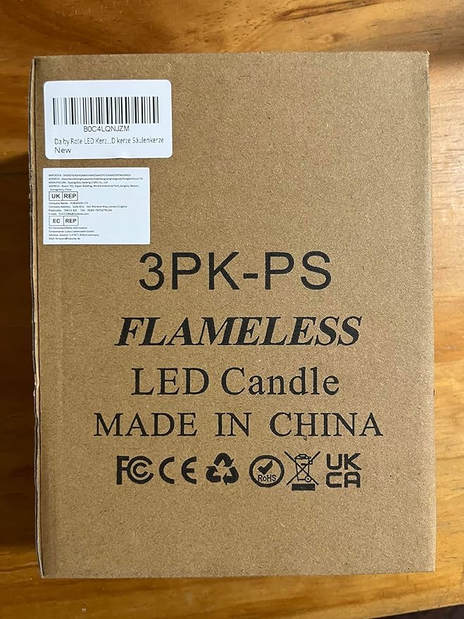 Da by Flickering Flameless Candles with Remote,Acrylic LED Candles with Embedded Star String,Battery Operated Candle, for Home and Holiday Decoration Set of 3(Red)