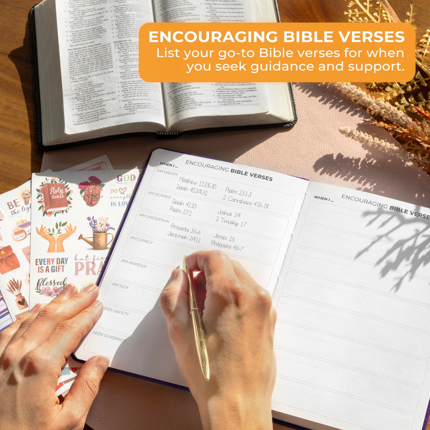 Clever Fox Prayer Journal – Daily Devotional & Gratitude Notebook – Religious Planner & Gods Book – Faith Based Gifts & Accessories (Purple)