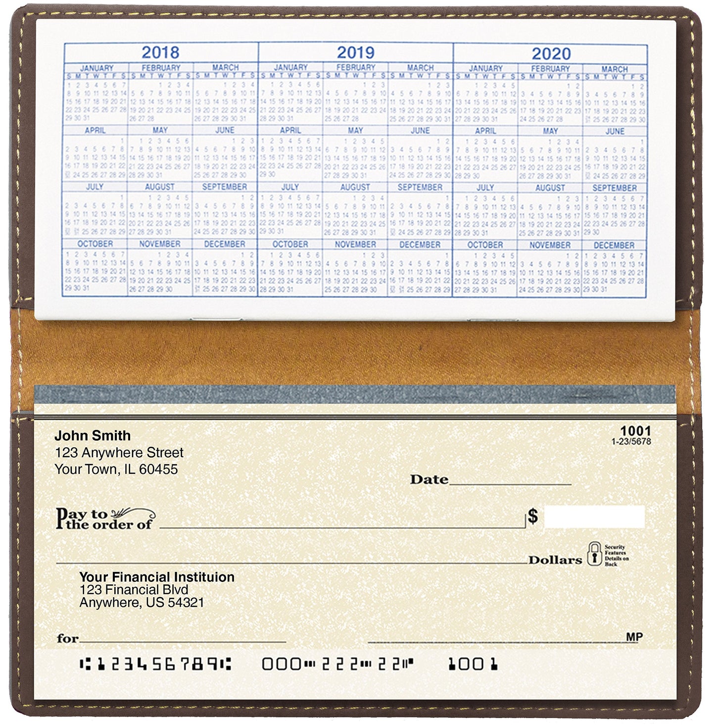 CAROUSELCHECKS Grazing Deer Laser Engraved Leatherette Checkbook Cover
