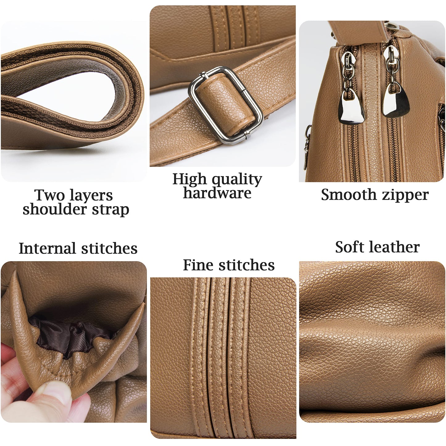 Women Soft PU Leather Shoulder Handbag Multi Pocket Crossbody Bag Ladies Medium Roomy Purses Fashion Tote Top Handle Satchel