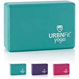 URBNFit Yoga Blocks 2 Pack - Sturdy Foam Yoga Block Set with Strap for Exercise, Pilates Workout, Stretching, Meditation, Stability - High Density Non Slip Brick, Fitness Accessories