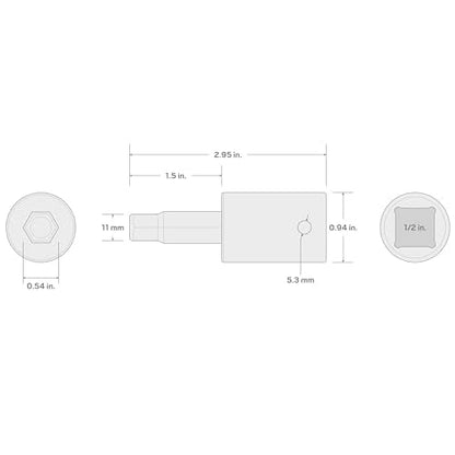 TEKTON 1/2 Inch Drive x 11 mm Hex Impact Bit Socket | SIB23211