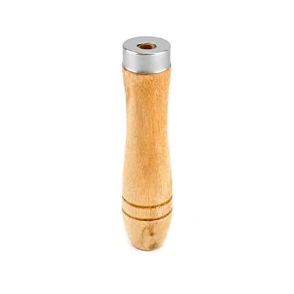 QWORK Wooden File Handle with Strong Metal Collars, 5 Pack Ergonomic Handles Easy Installation for 4'' - 7'' Metal File, Screwdriver, Hand Drill