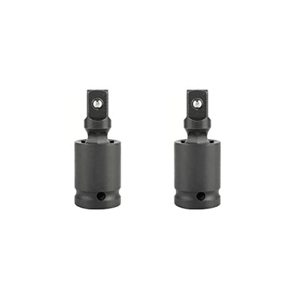 1/4" Universal Joint Swivel Socket Adapter, Black Impact Socket Extension, CR-V Steel, 2PCS