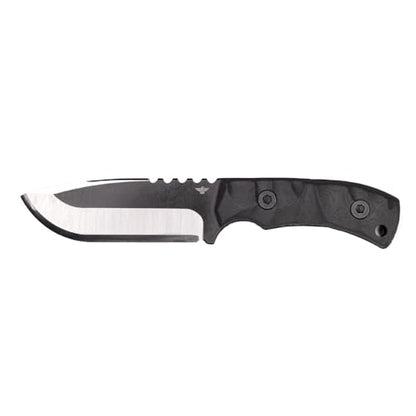 RavenCrest Tactical Blackridge Fixed Blade Knife ? Full Tang D2 Steel ? Blade-Heavy Design ? Stonewashed Finish ? Compact G10 Handle ? Kydex Sheath with Tek Lok