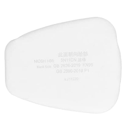 Raguso 50Pcs 5N11CN Filter, Fiber, White, 3 Layer, Safety Mask Replacement Filter for Painting, Renovation, Mining
