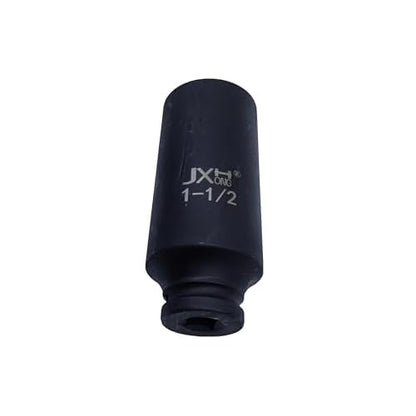 1/2" Drive 1-1/2" Impact Socket, Extra Deep, 6-Point, 4.7" Long, Heat Treated Cr-V Alloy Steel