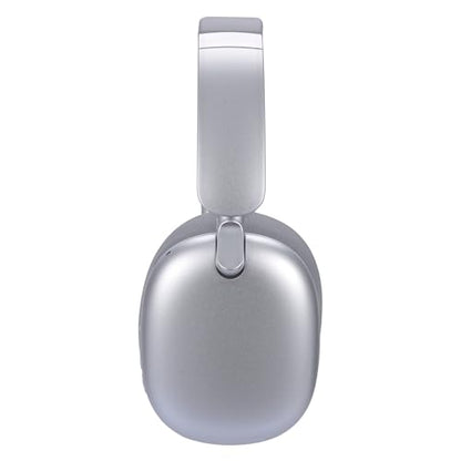 RORSOU C6 Active Noise Cancelling Headphones, Wireless Over Ear Bluetooth Headphones, 60H Playtime, Lightweight Folding Deep Bass Comfort Fit Ear Cups Headset with Mic for iPad/Travel/PC/Home Silver