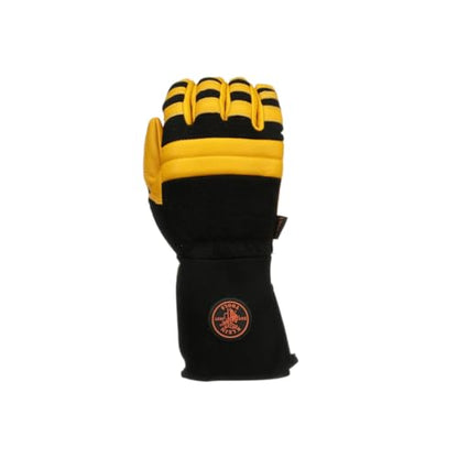 Klein Tools 40080 Work Gloves, Durable Soft Grain Leather Lineman Gloves with Padded Knuckles, Medium