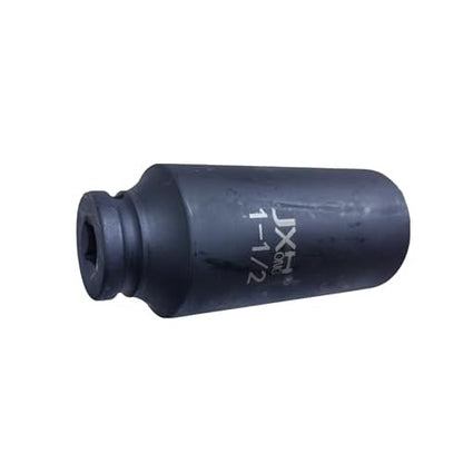 1/2" Drive 1-1/2" Impact Socket, Extra Deep, 6-Point, 4.7" Long, Heat Treated Cr-V Alloy Steel